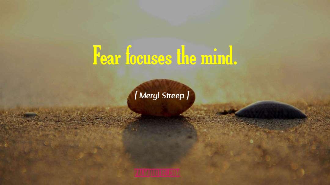 Meryl Streep Quotes: Fear focuses the mind.