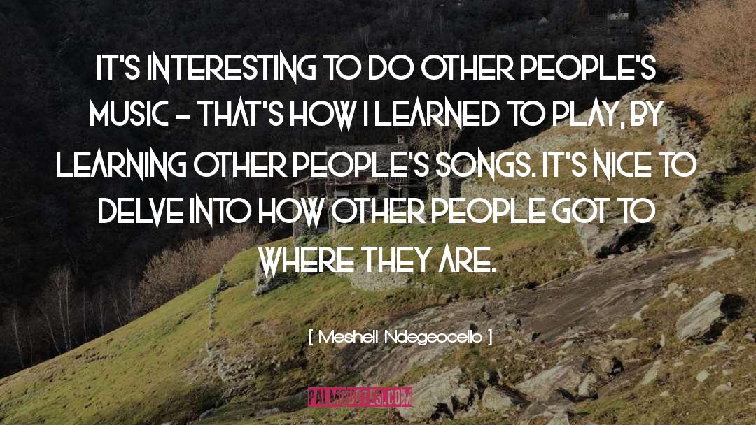 Meshell Ndegeocello Quotes: It's interesting to do other