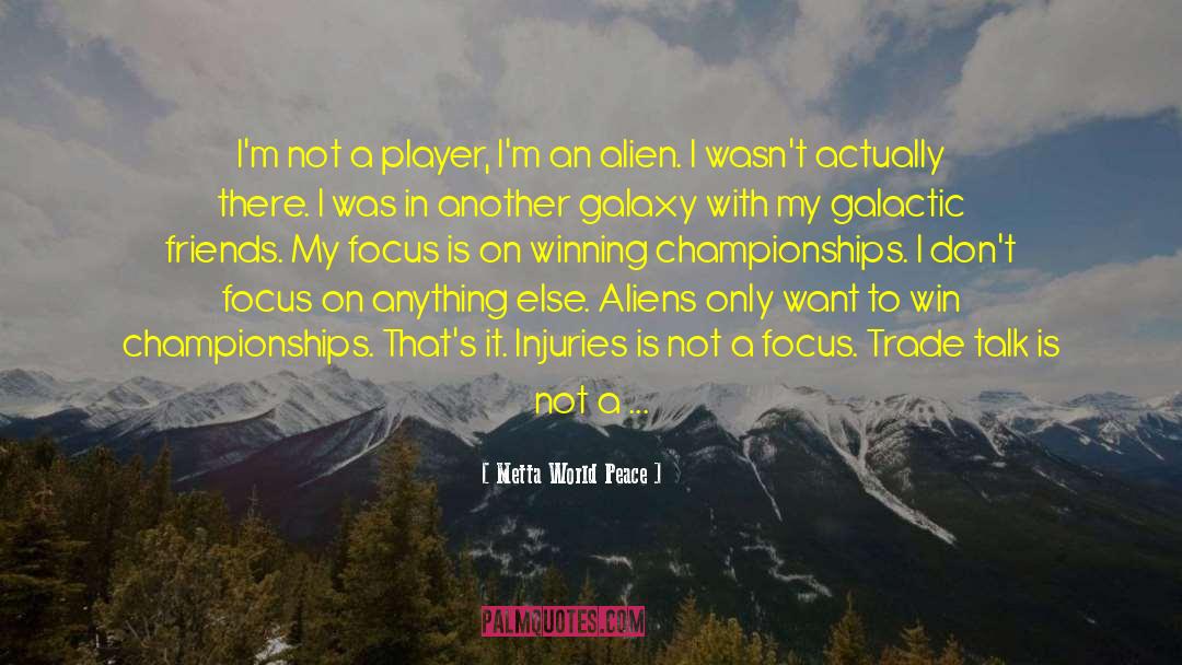 Metta World Peace Quotes: I'm not a player, I'm