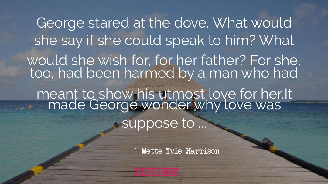 Mette Ivie Harrison Quotes: George stared at the dove.