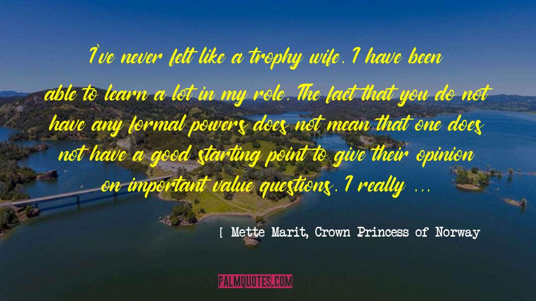 Mette-Marit, Crown Princess Of Norway Quotes: I've never felt like a