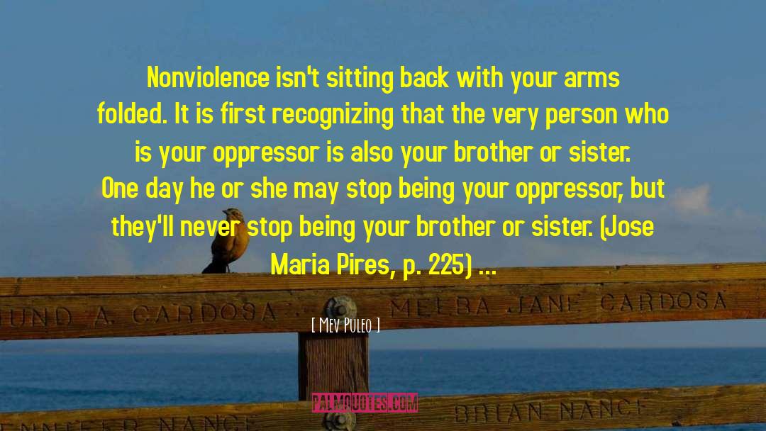 Mev Puleo Quotes: Nonviolence isn't sitting back with