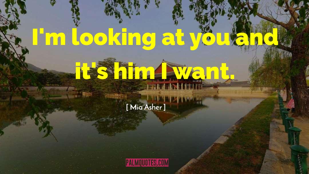 Mia Asher Quotes: I'm looking at you and