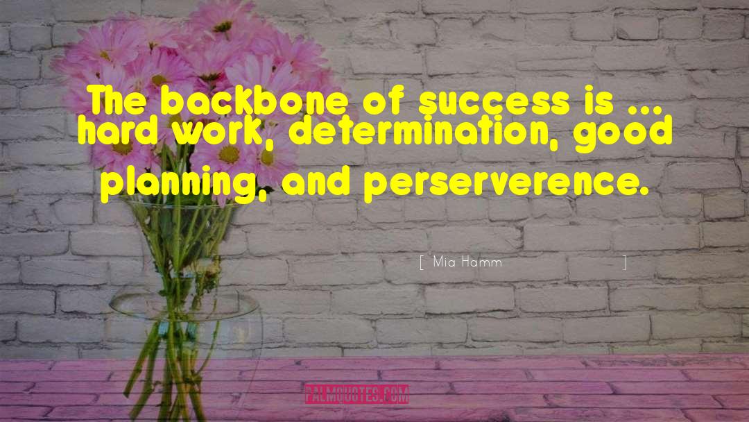 Mia Hamm Quotes: The backbone of success is