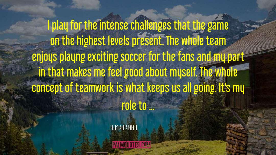 Mia Hamm Quotes: I play for the intense