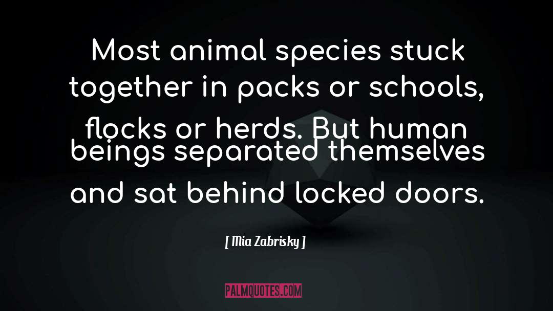 Mia Zabrisky Quotes: Most animal species stuck together