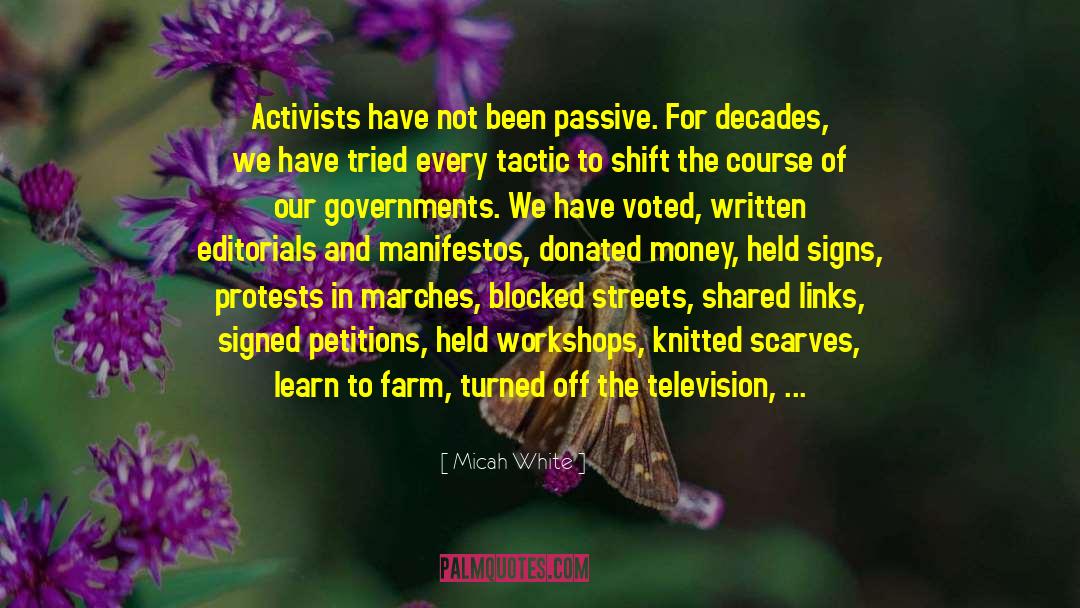 Micah White Quotes: Activists have not been passive.