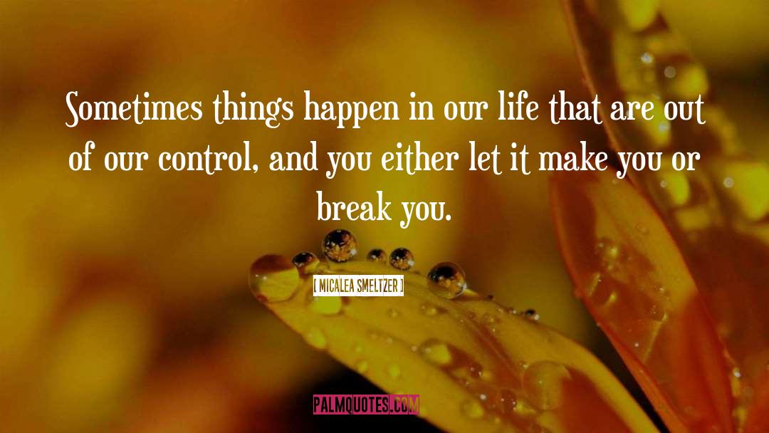 Micalea Smeltzer Quotes: Sometimes things happen in our