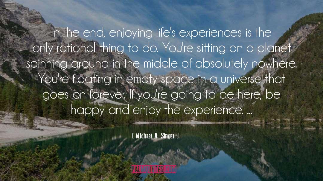 Michael A. Singer Quotes: In the end, enjoying life's