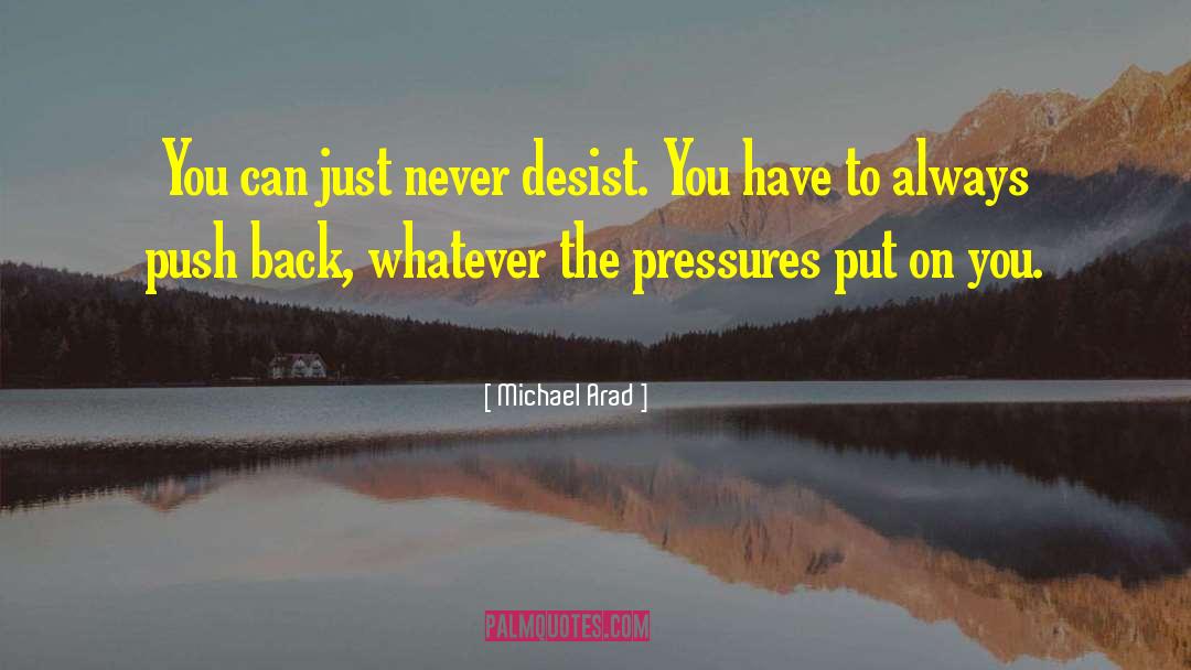 Michael Arad Quotes: You can just never desist.