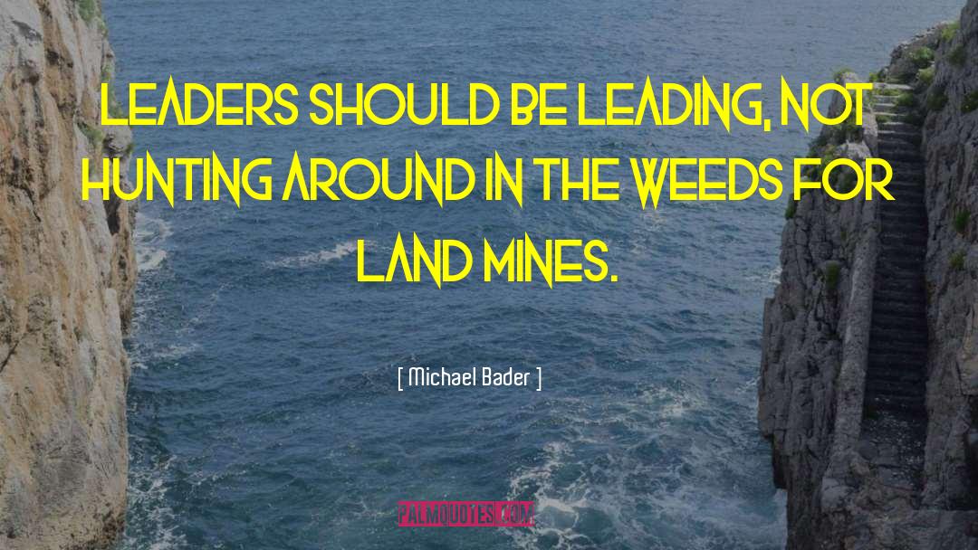 Michael Bader Quotes: Leaders should be leading, not