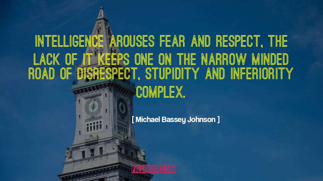 Michael Bassey Johnson Quotes: Intelligence arouses fear and respect,