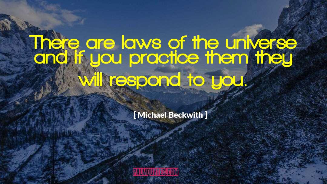 Michael Beckwith Quotes: There are laws of the