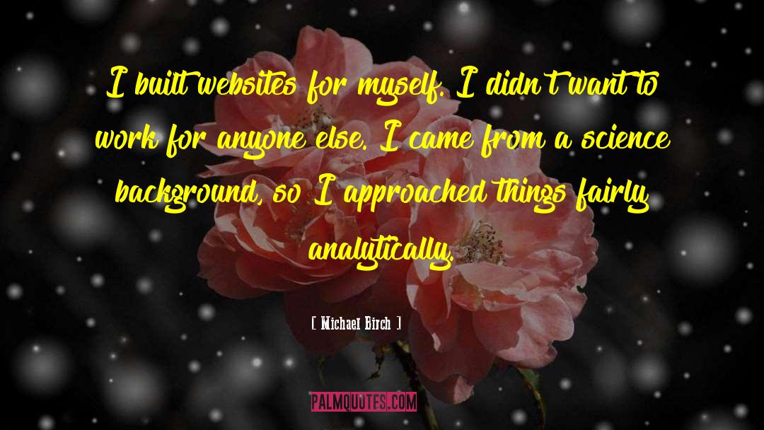 Michael Birch Quotes: I built websites for myself.