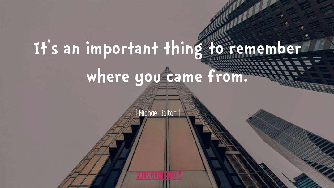 Michael Bolton Quotes: It's an important thing to