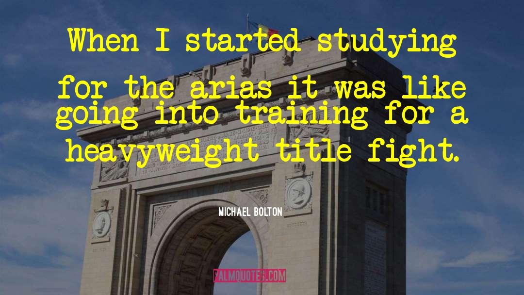 Michael Bolton Quotes: When I started studying for