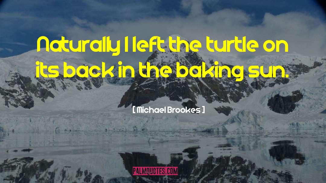 Michael Brookes Quotes: Naturally I left the turtle