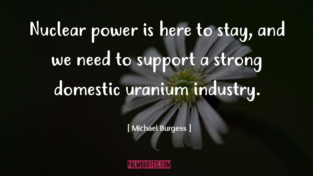 Michael Burgess Quotes: Nuclear power is here to