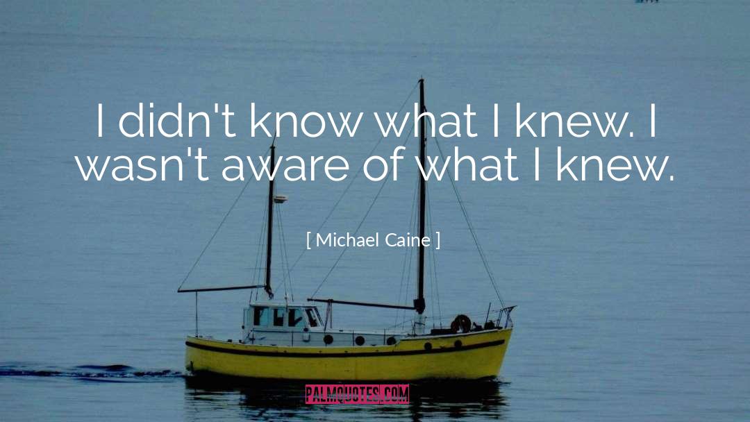 Michael Caine Quotes: I didn't know what I