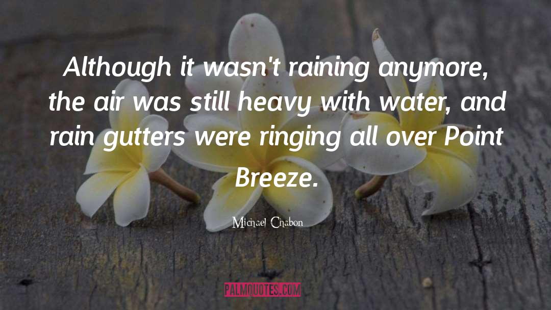 Michael Chabon Quotes: Although it wasn't raining anymore,