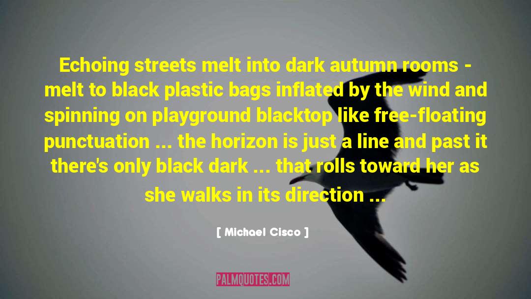 Michael Cisco Quotes: Echoing streets melt into dark