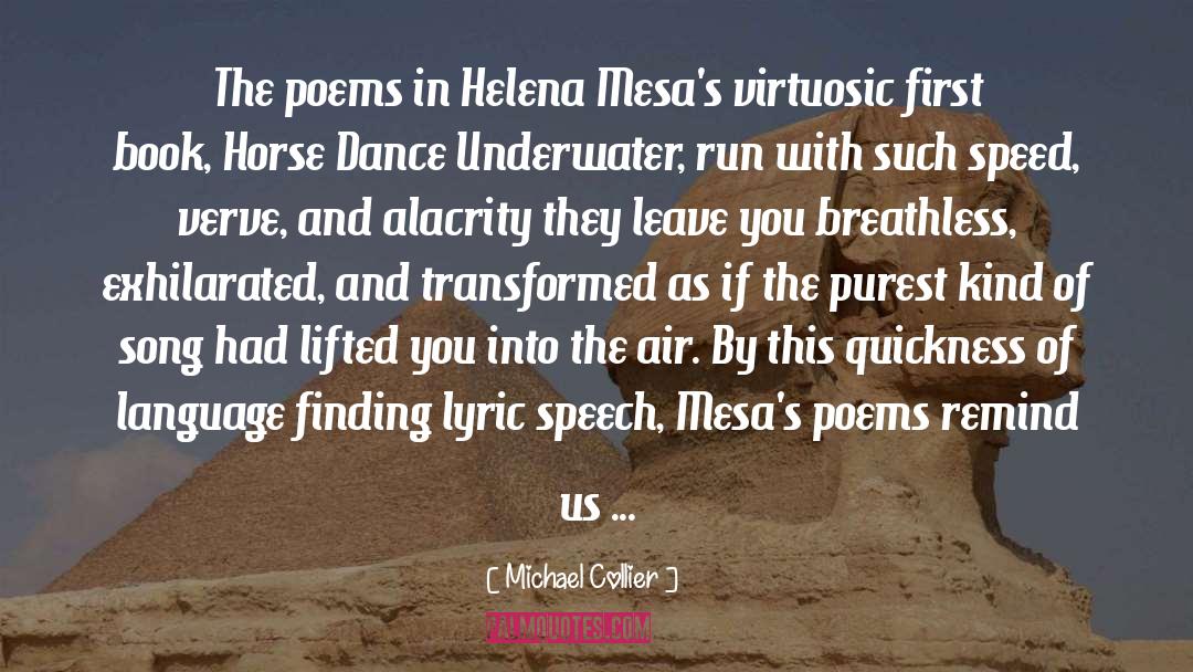 Michael Collier Quotes: The poems in Helena Mesa's