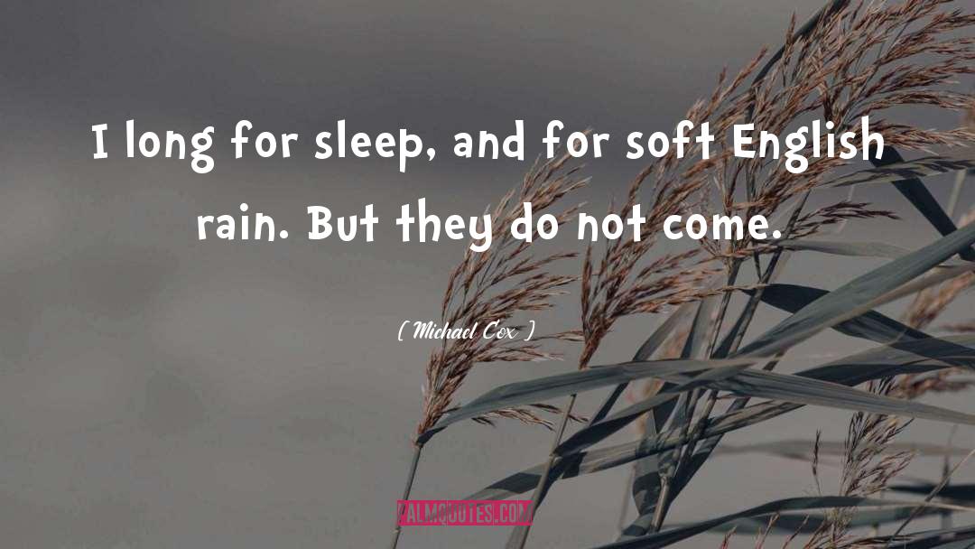 Michael Cox Quotes: I long for sleep, and