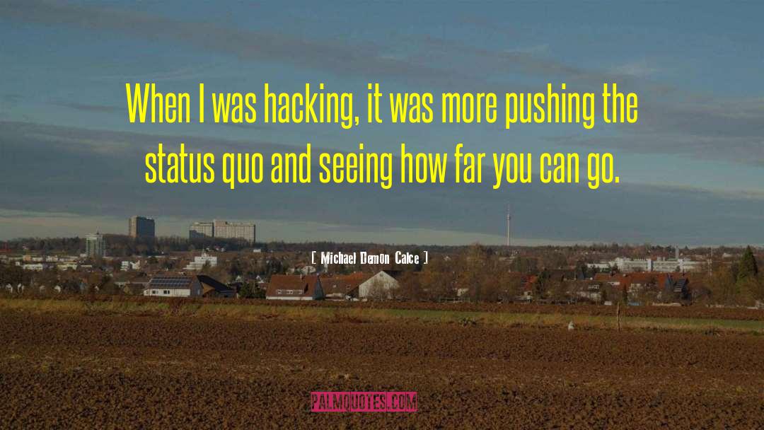 Michael Demon Calce Quotes: When I was hacking, it