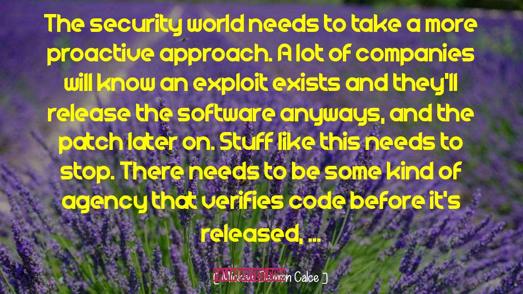 Michael Demon Calce Quotes: The security world needs to