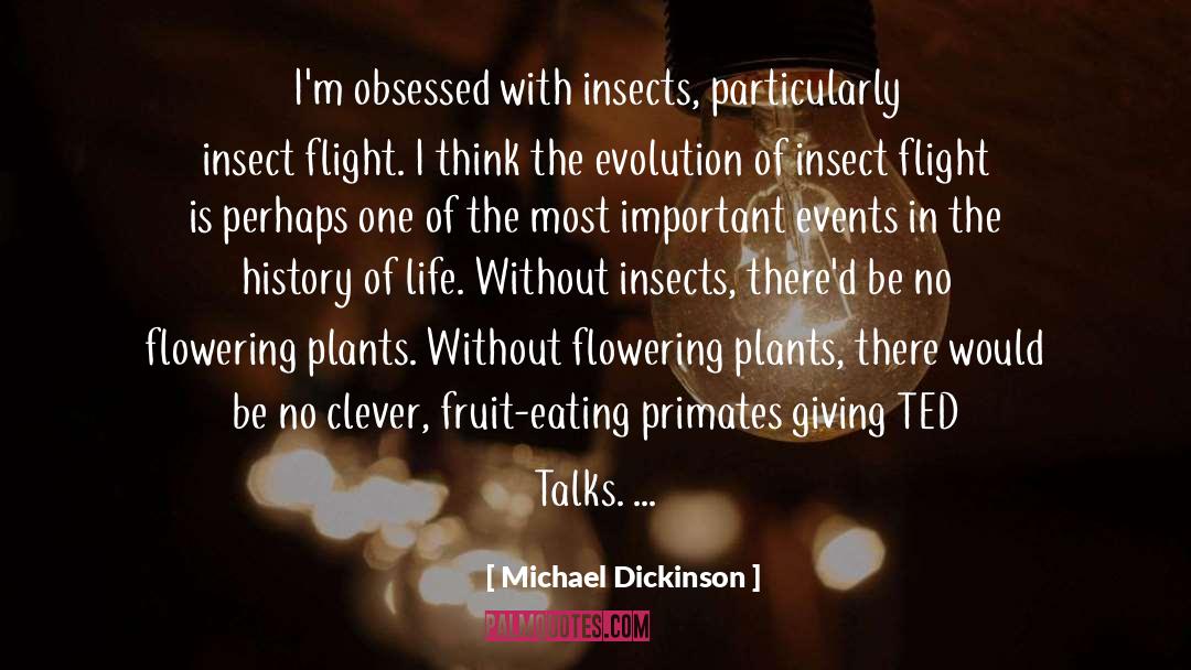 Michael Dickinson Quotes: I'm obsessed with insects, particularly
