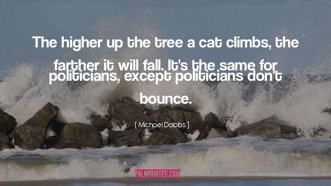 Michael Dobbs Quotes: The higher up the tree