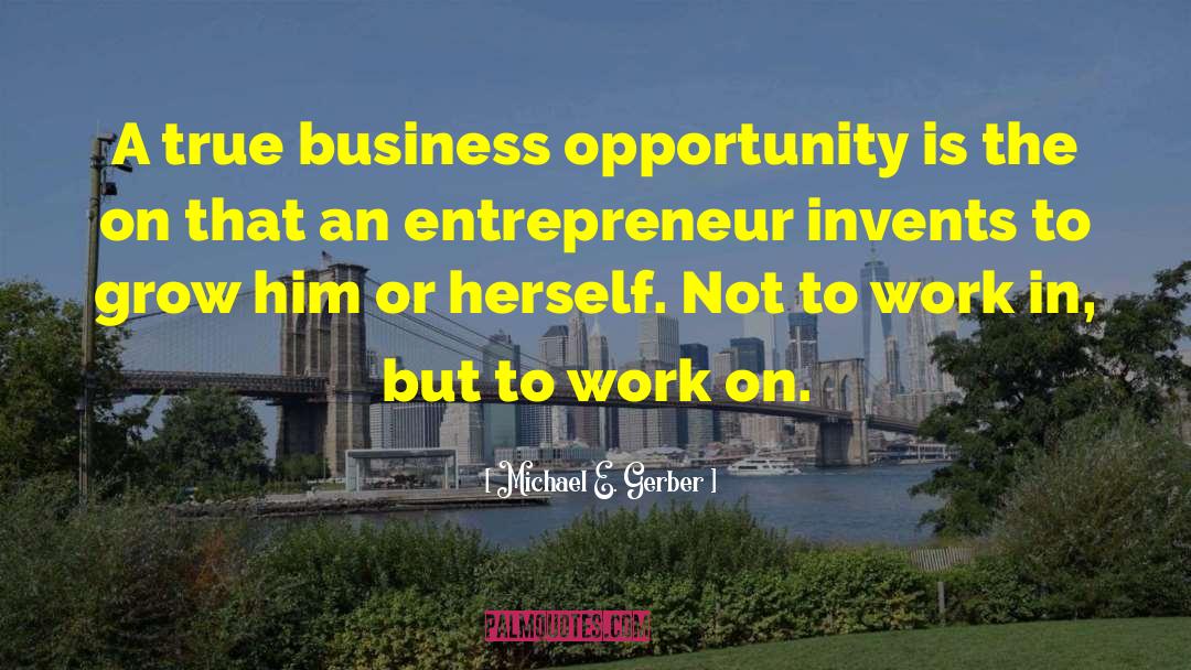 Michael E. Gerber Quotes: A true business opportunity is