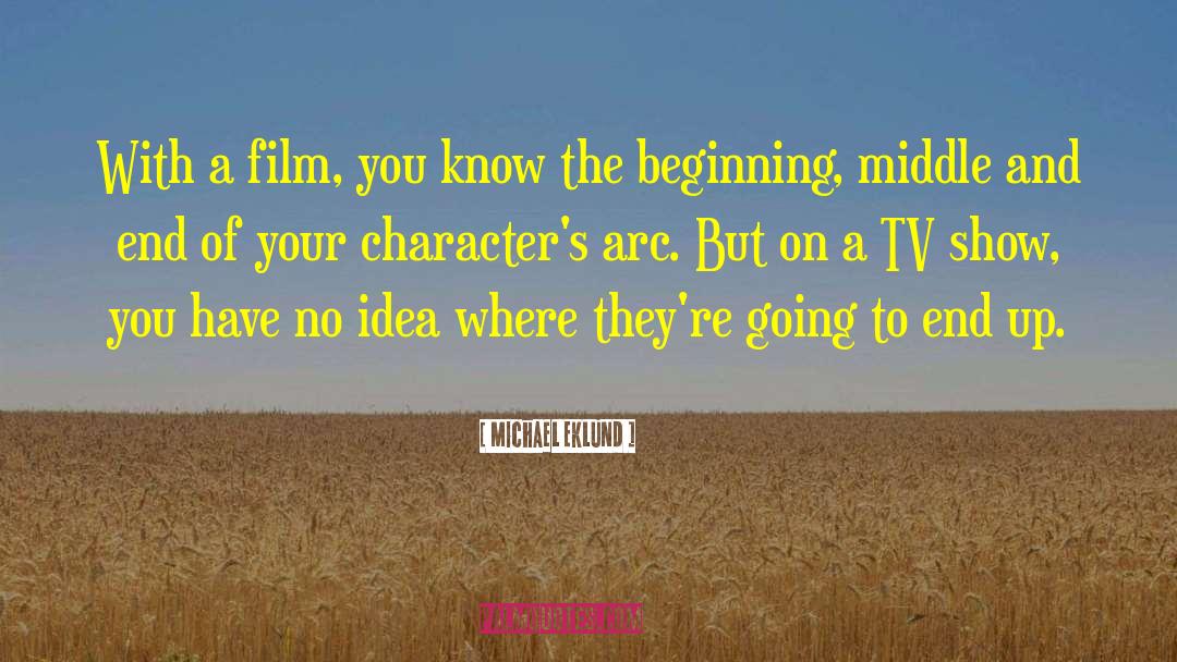 Michael Eklund Quotes: With a film, you know