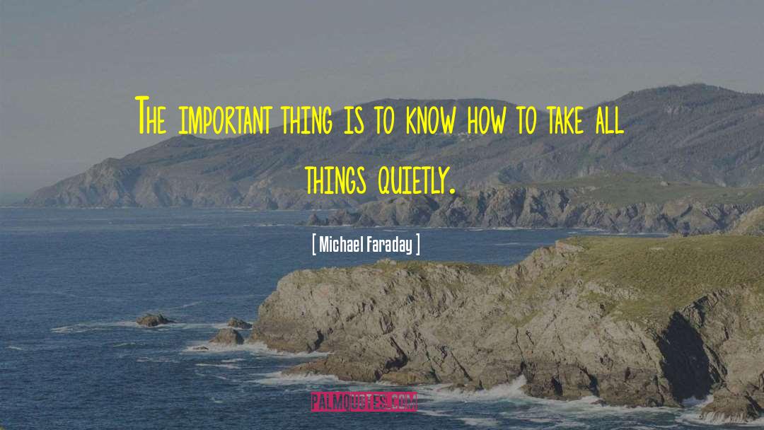 Michael Faraday Quotes: The important thing is to