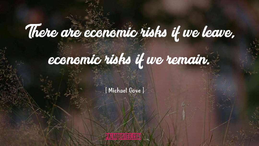 Michael Gove Quotes: There are economic risks if