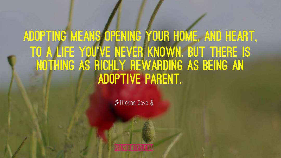 Michael Gove Quotes: Adopting means opening your home,