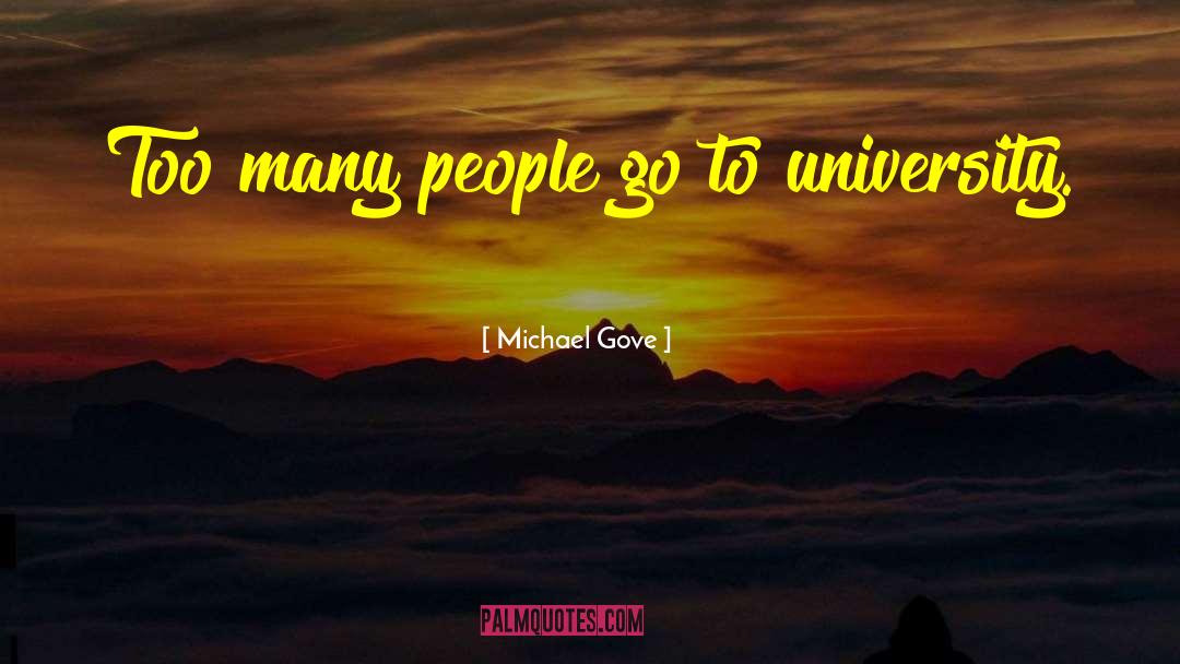 Michael Gove Quotes: Too many people go to