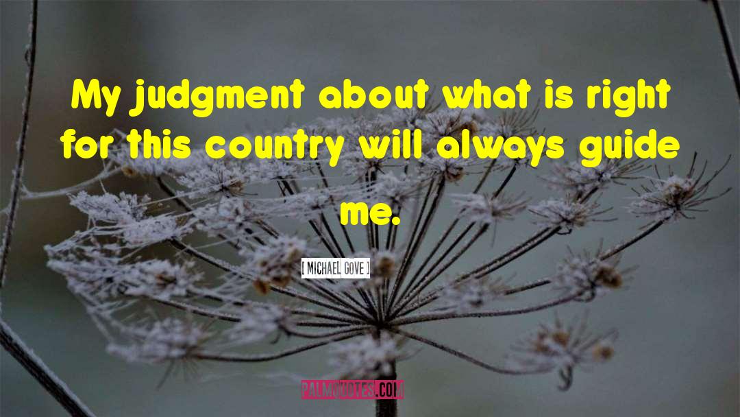 Michael Gove Quotes: My judgment about what is