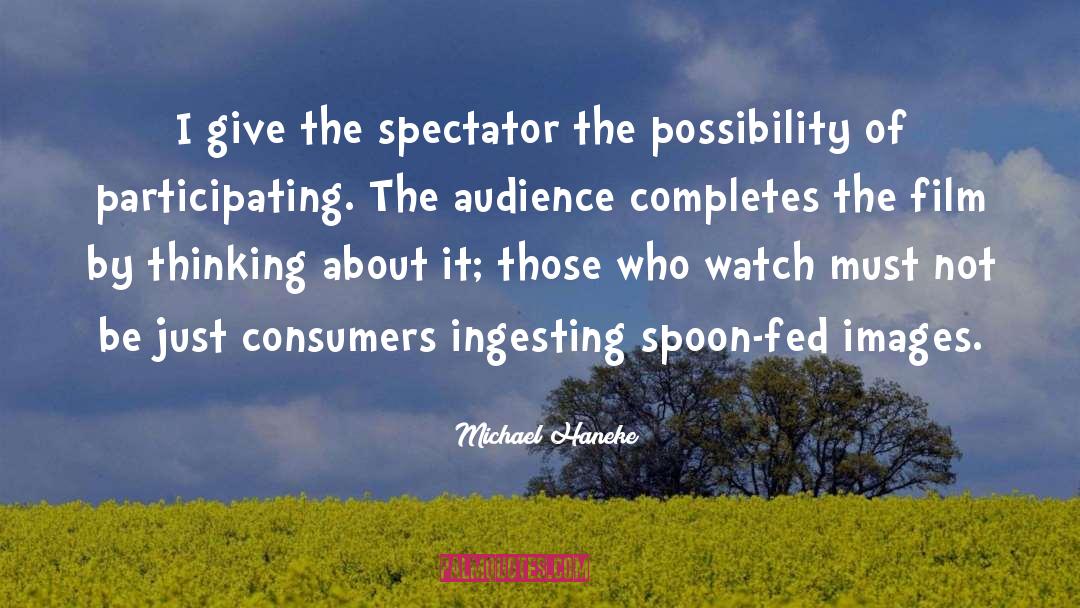 Michael Haneke Quotes: I give the spectator the