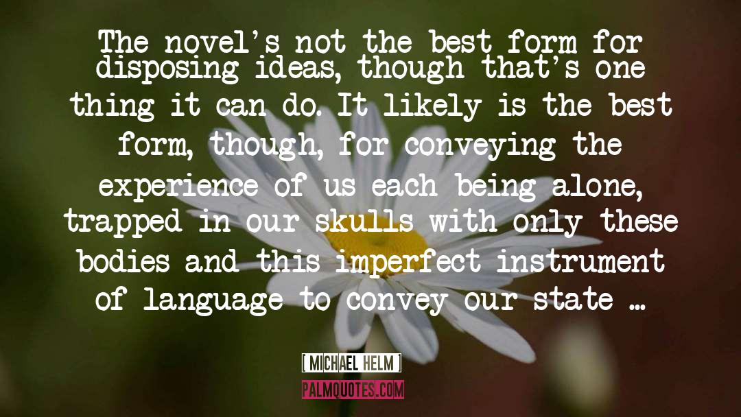 Michael Helm Quotes: The novel's not the best