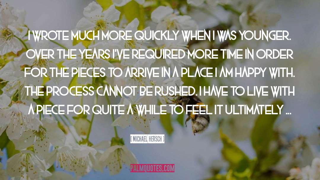 Michael Hersch Quotes: I wrote much more quickly