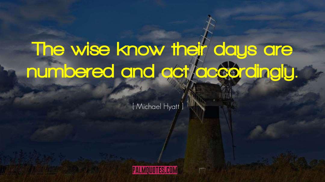 Michael Hyatt Quotes: The wise know their days