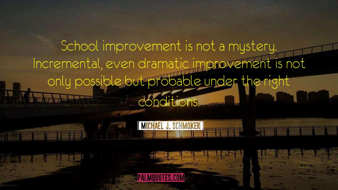 Michael J. Schmoker Quotes: School improvement is not a