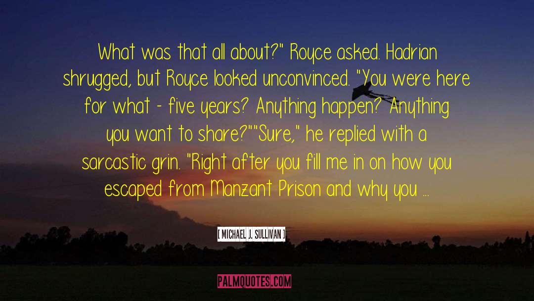 Michael J. Sullivan Quotes: What was that all about?