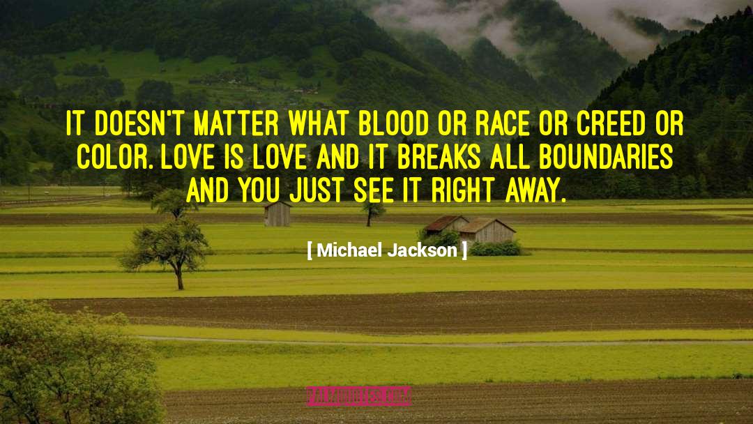 Michael Jackson Quotes: It doesn't matter what blood