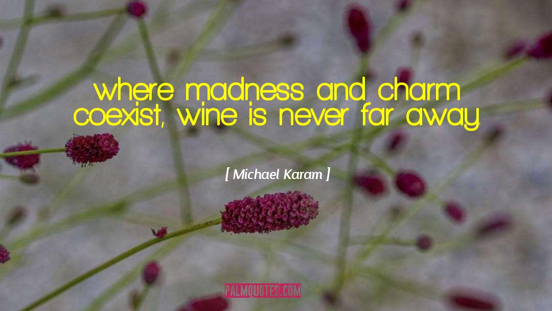 Michael Karam Quotes: where madness and charm coexist,