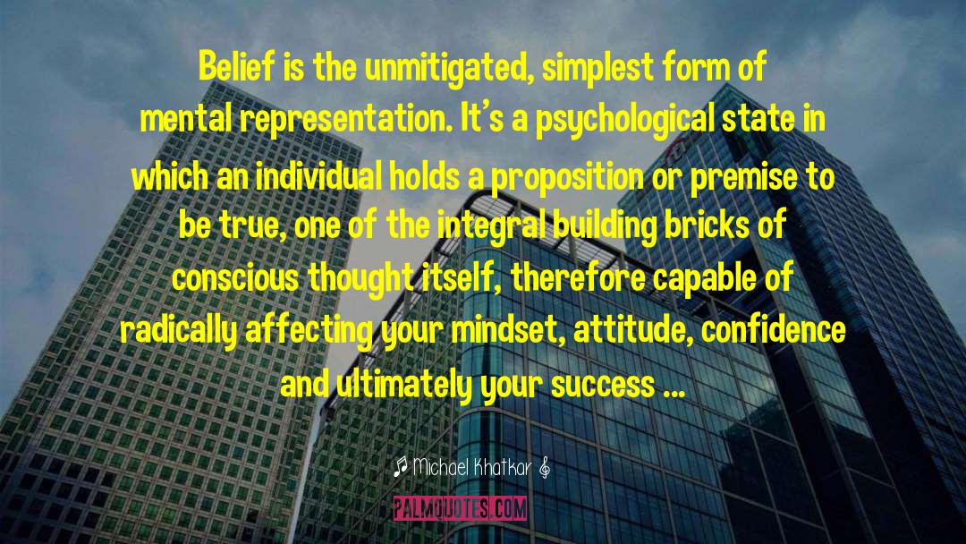 Michael Khatkar Quotes: Belief is the unmitigated, simplest