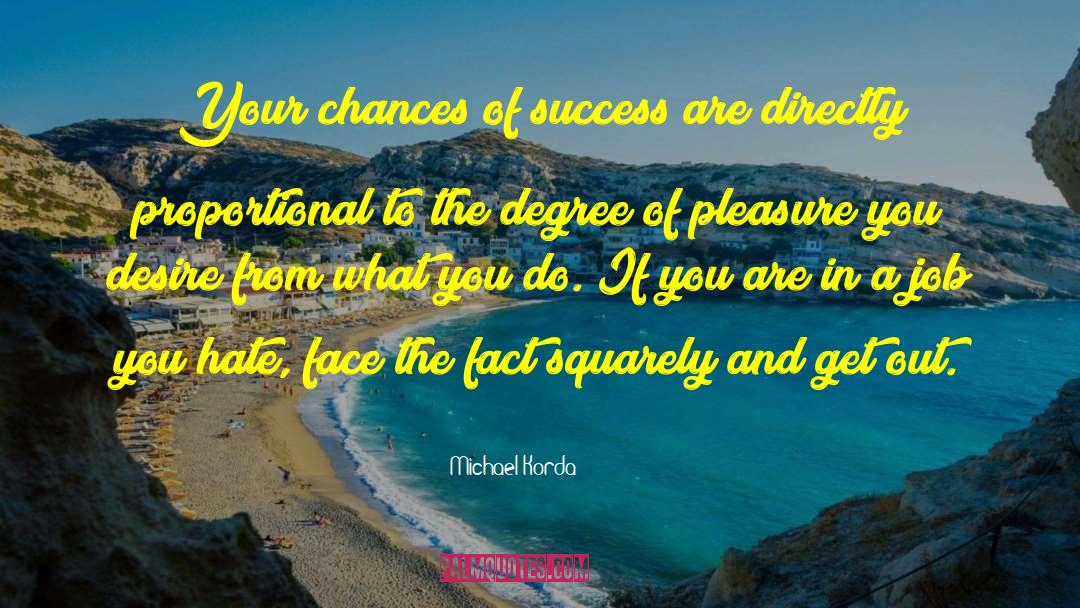 Michael Korda Quotes: Your chances of success are