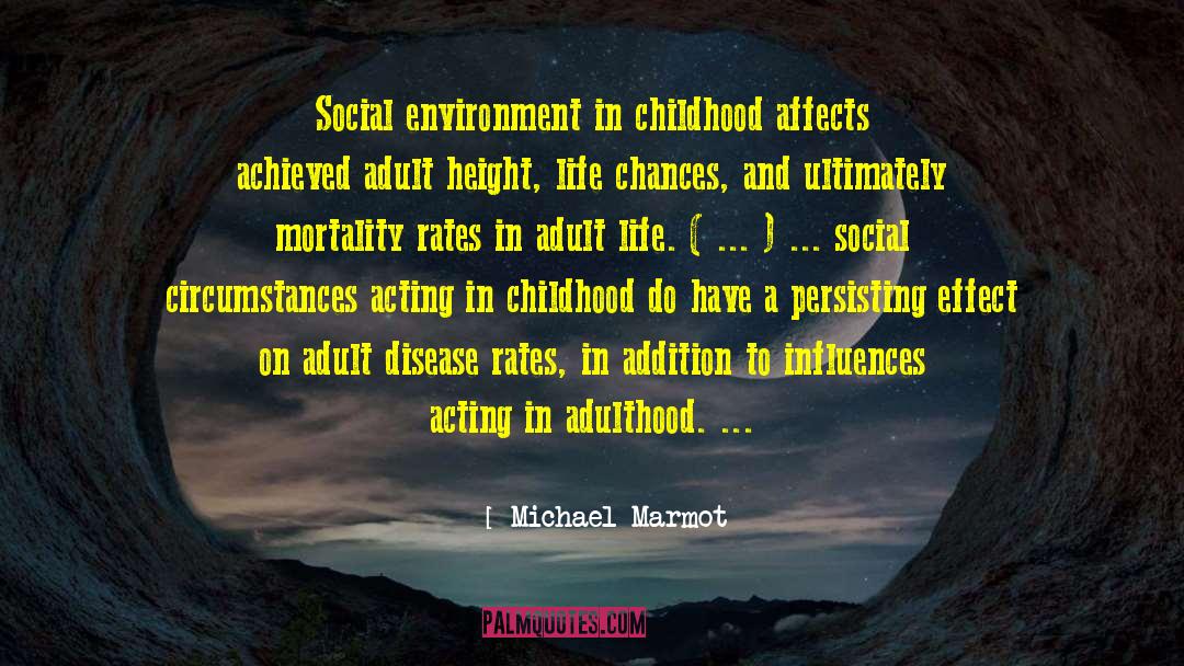 Michael Marmot Quotes: Social environment in childhood affects