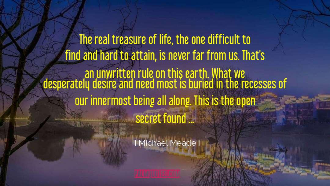 Michael Meade Quotes: The real treasure of life,